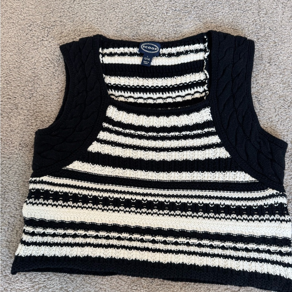 Black and White Striped Tank Top
